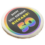 [ Thumbnail: 50th Birthday: Colorful Rainbow # 50, Custom Name ]