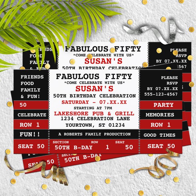 50th Birthday Concert Ticket Party Invitation (Creator Uploaded)