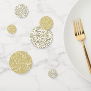 50th Birthday Cool Number Pattern Gold and White Confetti