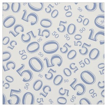 50th Birthday Cool Number Pattern Green/white Fabric by NancyTrippPhotoGifts at Zazzle