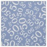 50th Birthday Cool Number Pattern Green/White Fabric