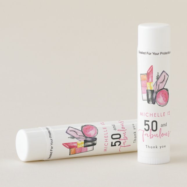 50th Birthday Cosmetics 50 Fabulous Makeup Beauty Lip Balm (Front)