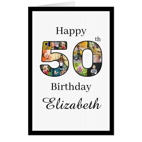 50th Birthday Create Your Own 48 Photo Giant Card