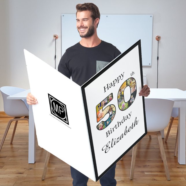 50th Birthday Create Your Own Multi Photo Giant Card (Creator Uploaded)