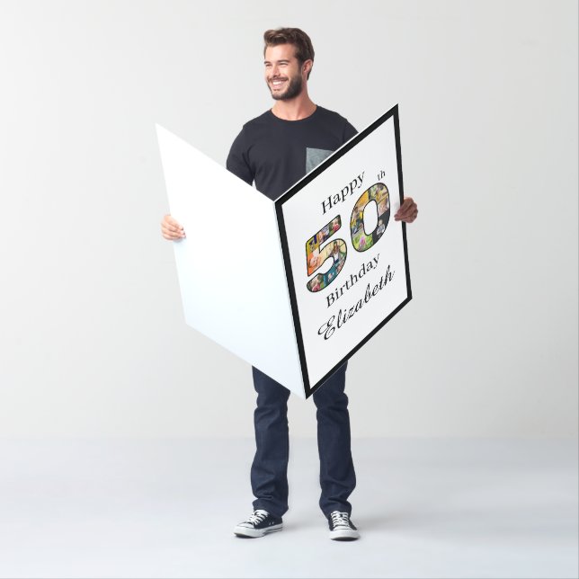 50th Birthday Create Your Own Multi Photo Giant Card (In Situ)