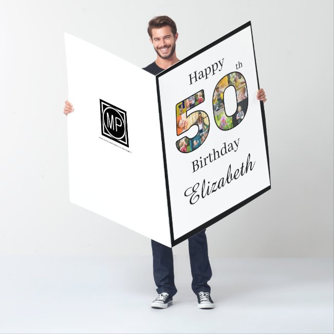 50th Birthday Create Your Own Multi Photo Jumbo Card