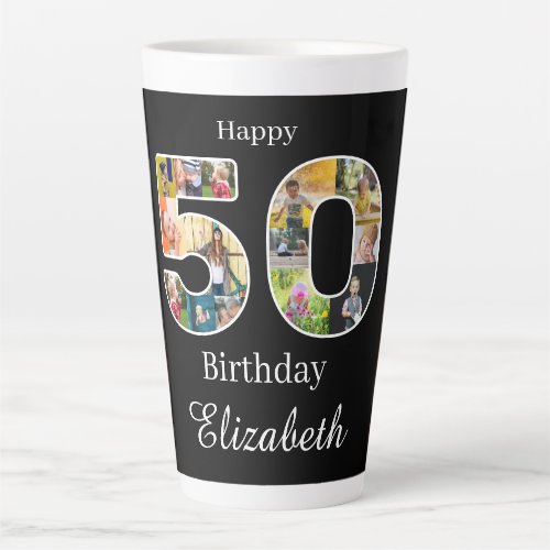 50th Birthday Create Your Own Multi Photo Latte Mug