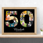 50th Birthday Create Your Own Multi Photo Poster<br><div class="desc">A unique 50th keepsake gift for anyone celebrating the big 50. A truly wonderful way to say happy 50th Birthday to somebody special with a unique classical design multi photo wall poster. Use your photographs of family or friends to design this item of home wall decor. Your Instagram style photography...</div>