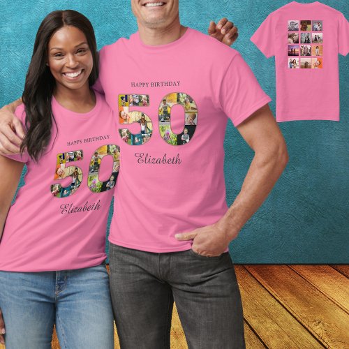 50th Birthday Create Your Own Multi Photo T_Shirt