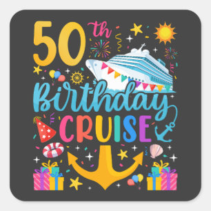 50th Birthday Cruise B-Day Party Square Sticker