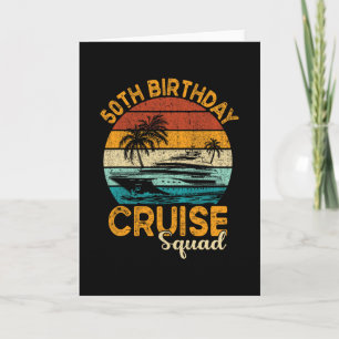50th Birthday Cruise Squad Gifts 2025 Matching Par Card