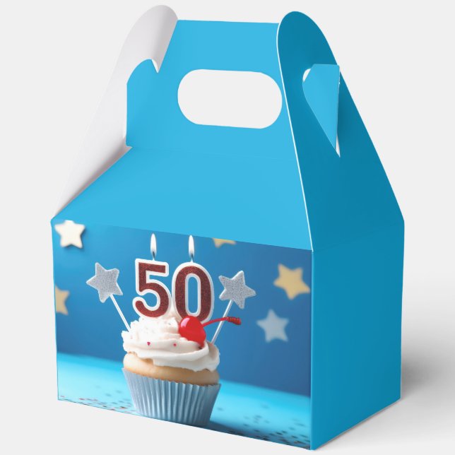 50th Birthday Cupcake Favor Boxes (Front)