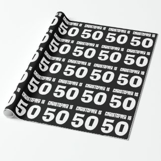 50th Birthday Custom Name Custom Color Wrapping Paper