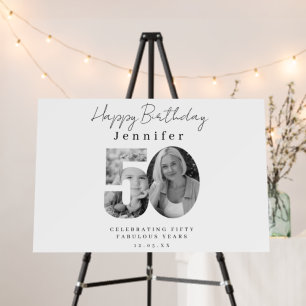 50th Birthday Custom Photo Welcome Sign