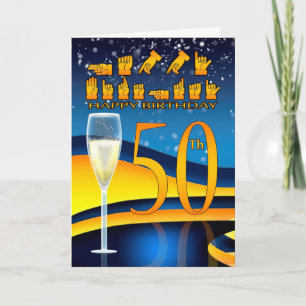 50th Birthday Deaf Language Happy Birthday Greetin Card