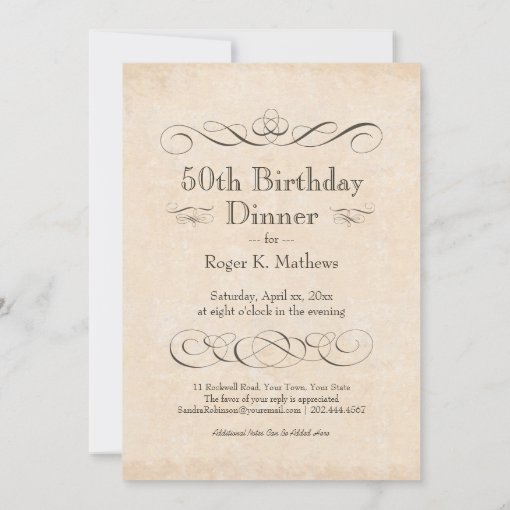 50th Birthday Dinner Party Eat Drink And Be Merry Invitation | Zazzle