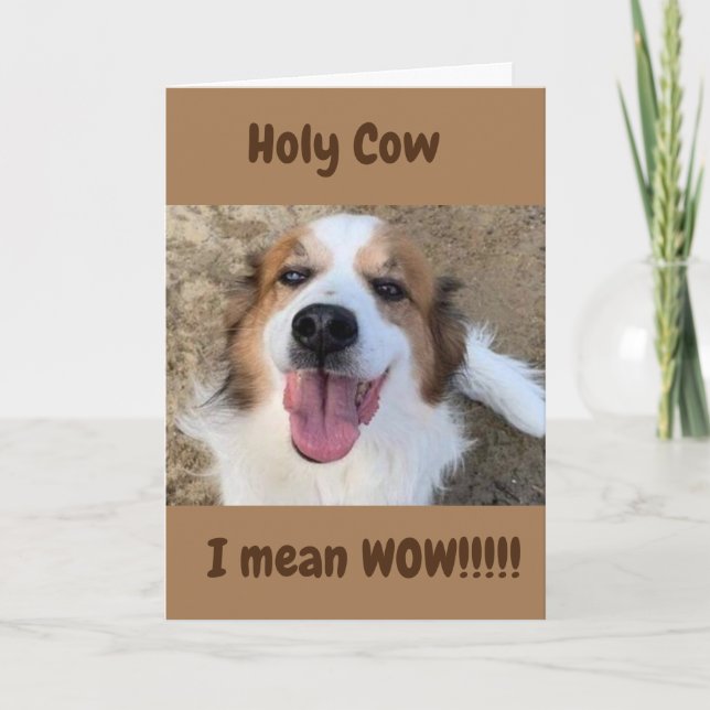  "50th BIRTHDAY" DOG SAYS WOW!!!!! Card (Front)