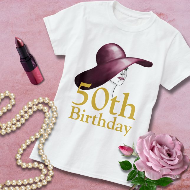50th Birthday Elegant Woman Guest of Honor T-Shirt (Creator Uploaded)