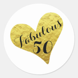50th Birthday Fabulous 50   Gold Envelope Seal