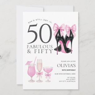 50th Birthday, Fabulous & Fifty Women Invitation