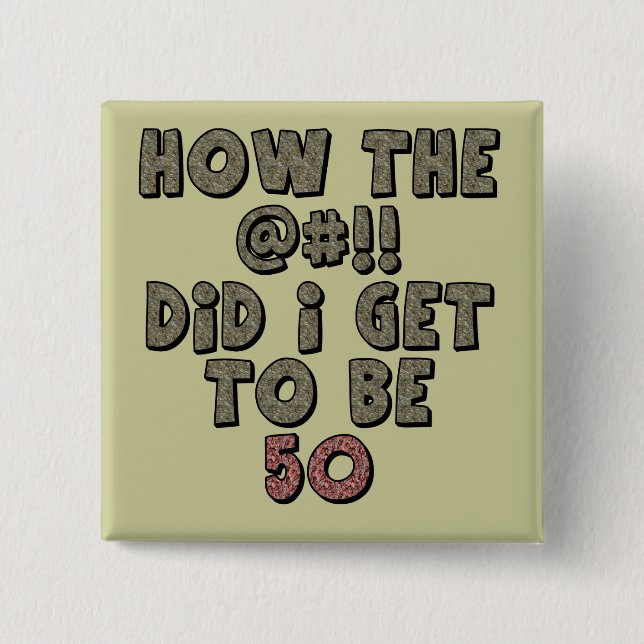 50th Birthday Favor Button (Front)
