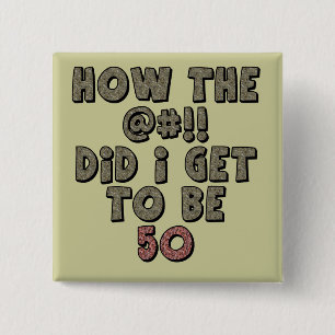 50th Birthday Favor Button