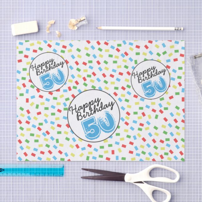 50th Birthday Festive Colorful Tissue Paper (Craft)