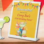 50th Birthday Fiesta Themed Bienvenidos Welcome Pedestal Sign<br><div class="desc">50th Birthday Fiesta Themed Bienvenidos Welcome Pedestal Sign! Welcome guests with vibrant fiesta flair using this colorful 10”x12” pedestal party sign! Designed to coordinate with our “Cheers to 50 Years” birthday invitation, this tabletop sign features watercolor margarita and tequila illustrations, bold fiesta colors, and papel picado banners for a lively...</div>