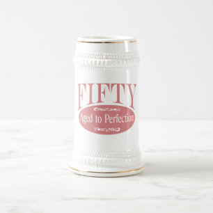 50th birthday, Fifty - Aged to Perfection Beer Stein