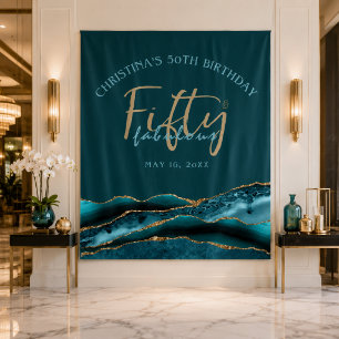 50th Birthday Fifty & Fabulous Photo Backdrop