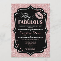 50th Birthday - Fifty Fabulous Rose Gold Black