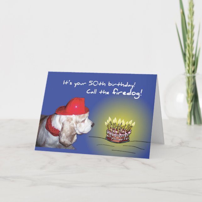 50th Birthday Firedog Card (Front)