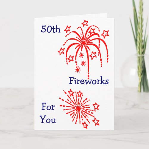 50th BIRTHDAY FIREWORKS Card