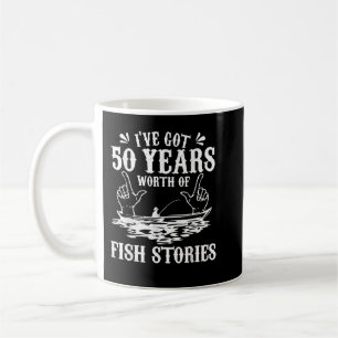 50th Birthday Fisherman T Shirt Funny Bass Fishing Coffee Mug