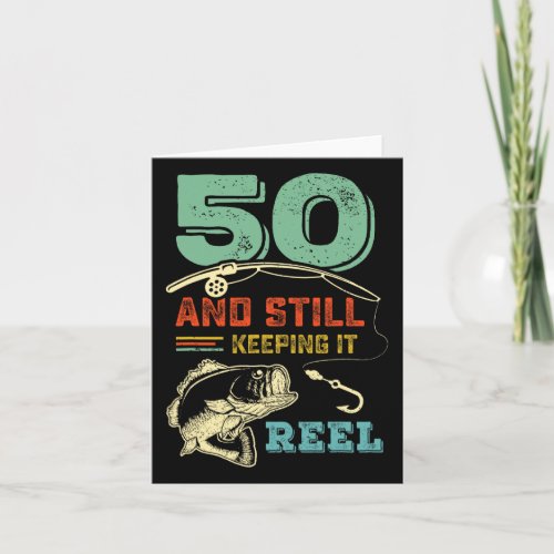50th Birthday Fishing Turning 50 Fisherman Mens Pu