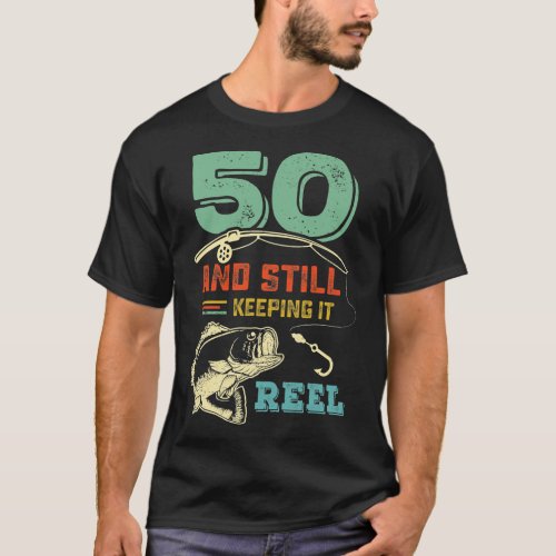 50th Birthday Fishing  Turning 50  Fisherman Mens  T_Shirt