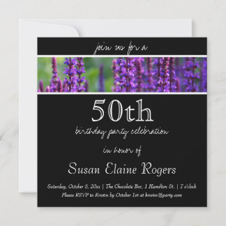 50th Birthday Floral Invitation