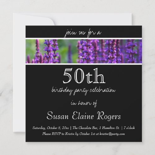 50th Birthday Floral Invitation