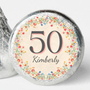 50th Birthday Floral Party Chocolates Hershey®'s Kisses®