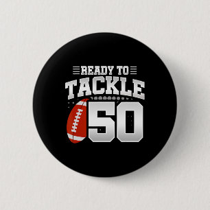 50th Birthday - Football Birthday Party - 50th Bir Button