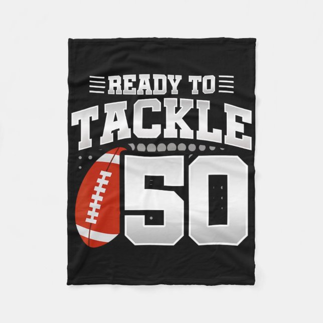 50th Birthday - Football Birthday Party - 50th Bir Fleece Blanket (Front)