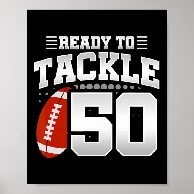 50th Birthday - Football Birthday Party - 50th Bir Poster (Front)