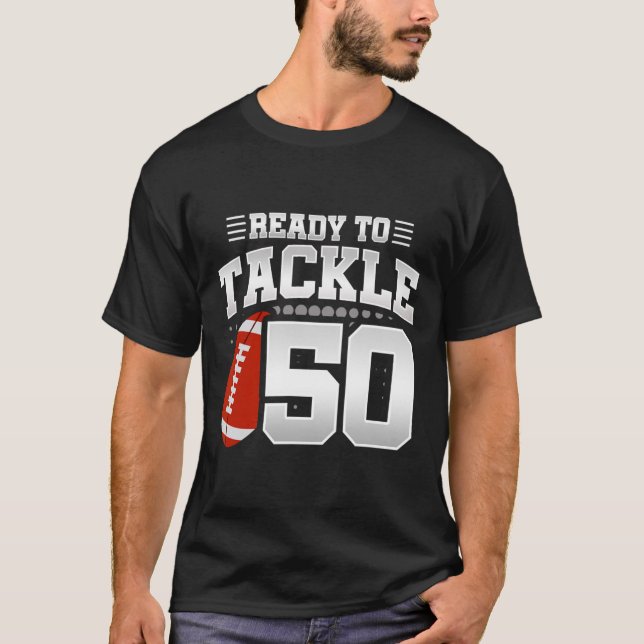 50th Birthday - Football Birthday Party - 50th Bir T-Shirt (Front)