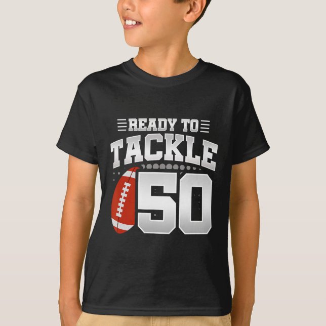50th Birthday - Football Birthday Party - 50th Bir T-Shirt (Front)