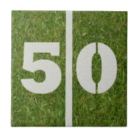 50th Birthday Football Customizable Tile