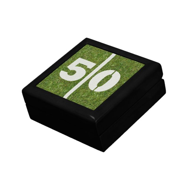 50th Birthday Football Jewelry Gift Box (Side)
