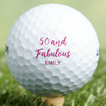 50th Birthday for Daughter - Pink 50 & Fabulous Golf Balls<br><div class="desc">Treat your daughter to something truly special — this elegant pink design celebrates her milestone birthday in style. A personalized gift for a fabulous golfer and wonderful woman. Enjoy!</div>