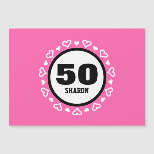 50th Birthday for Her HEARTS Frame PINK P29DZ (Front)