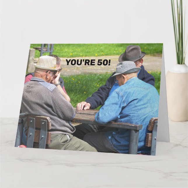 50TH BIRTHDAY FOR HIM FUNNY greeting CARD (Front)