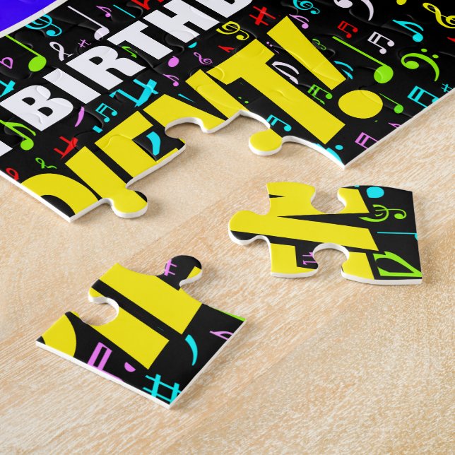 50th Birthday — Fun, Colorful Music Symbols & “50” Jigsaw Puzzle